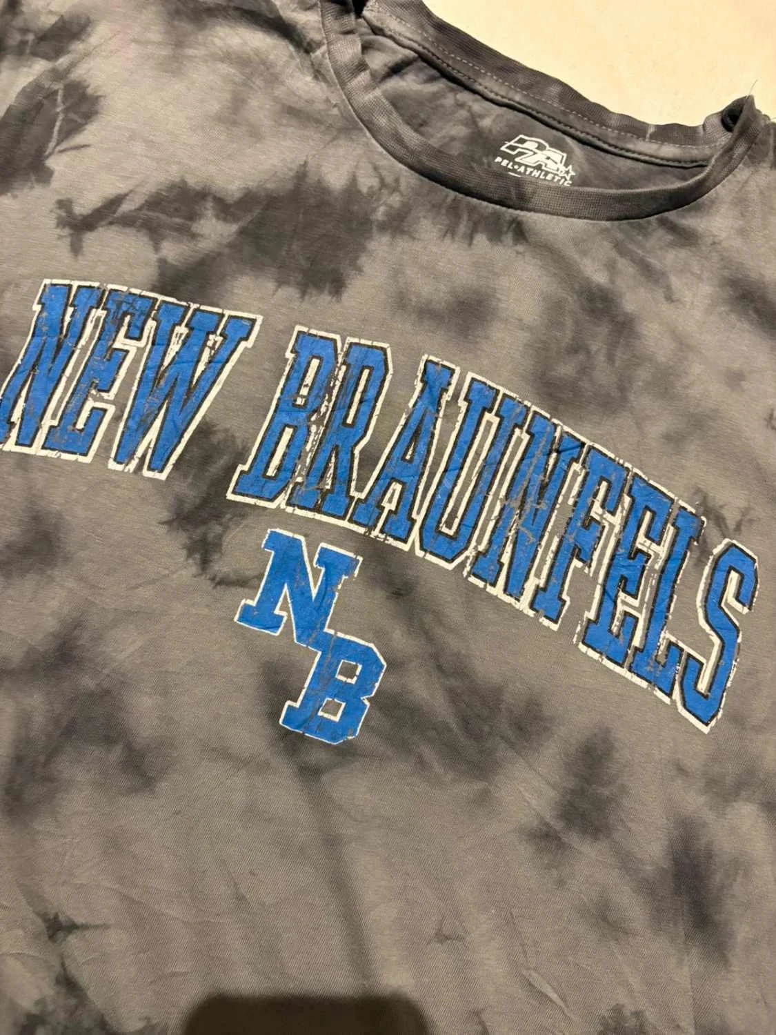 Camiseta tie-dye gris negro New Braunfels NB college US streetwear vintage unisexo S – photo 2